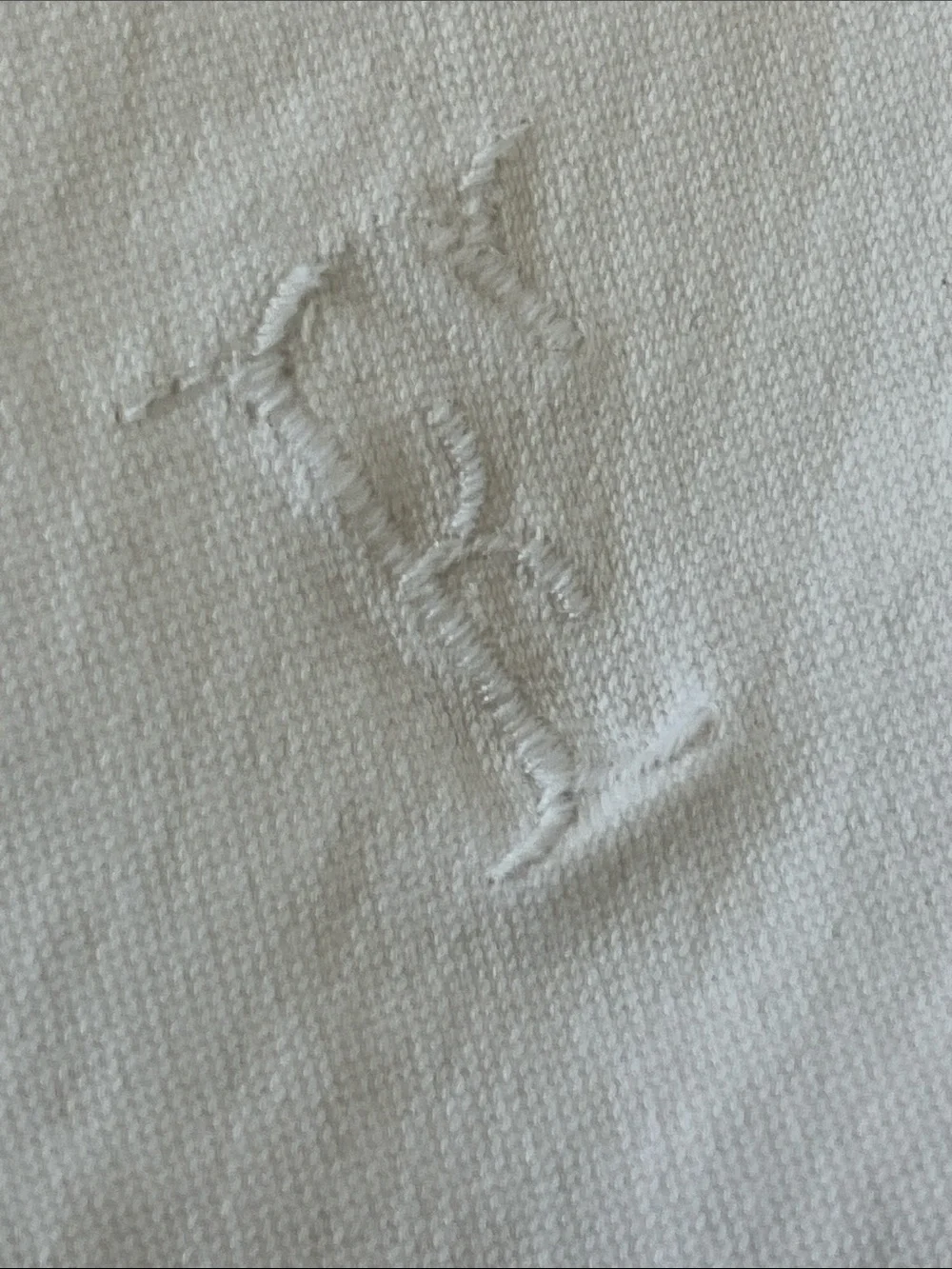 Set of White Embroidered Monogram 